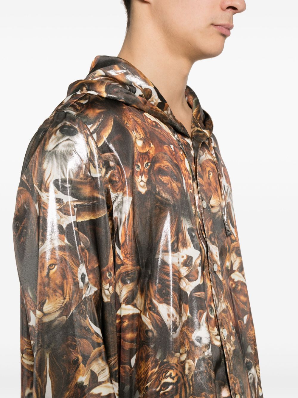 Acne Studios graphic-print hooded lightweight jacket