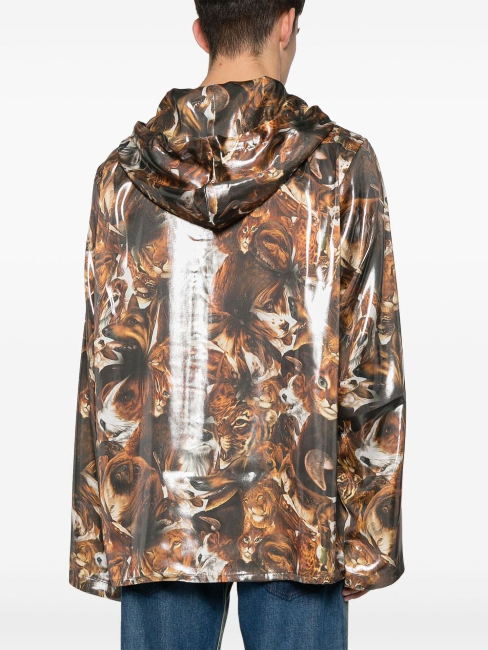 Acne Studios graphic-print hooded lightweight jacket