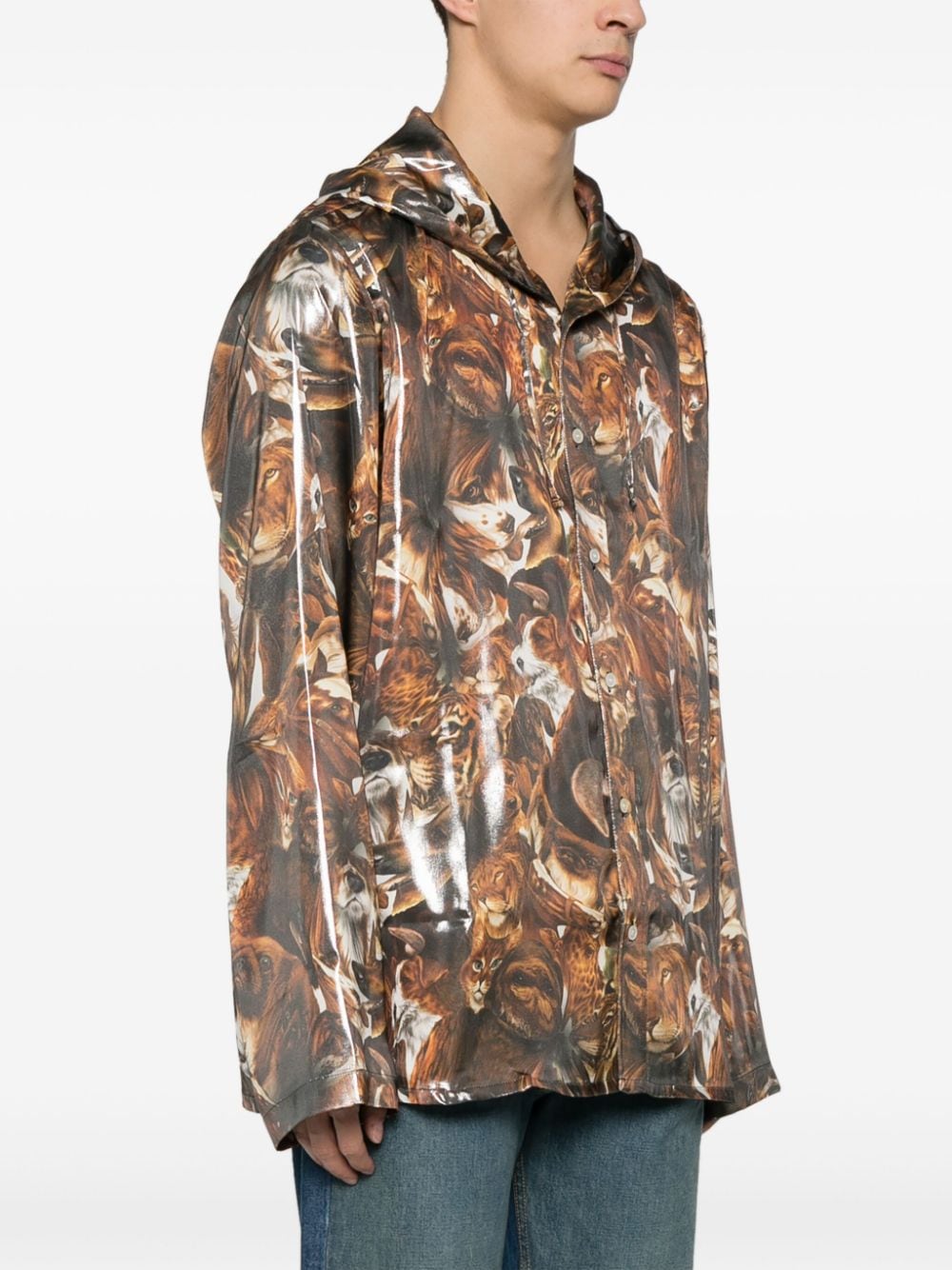 Acne Studios graphic-print hooded lightweight jacket