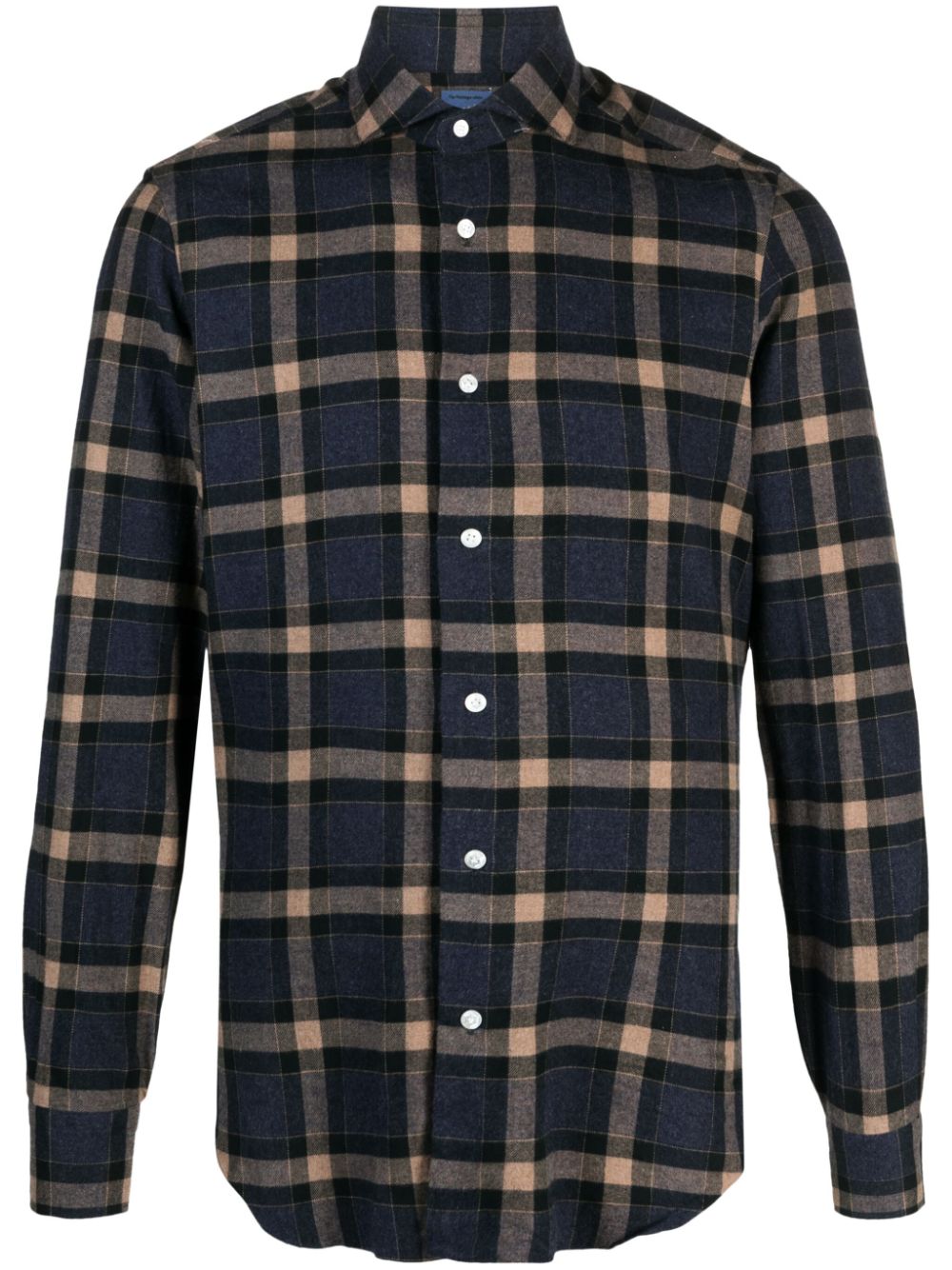Barba  checked long-sleeve cotton shirt