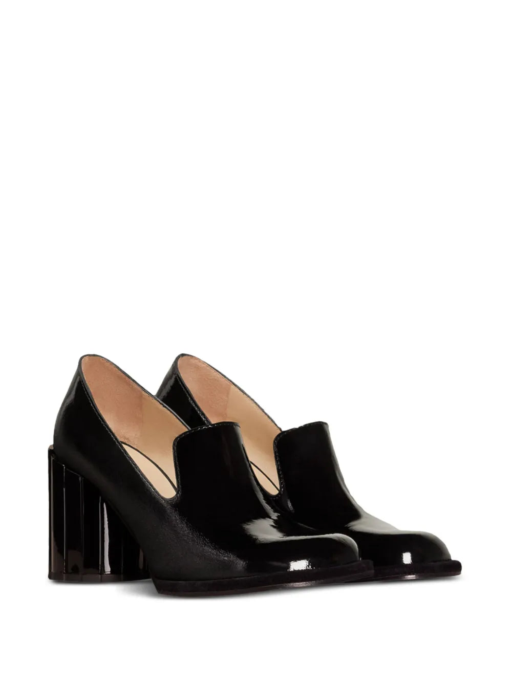 AMI Paris  round heel patent-leather loafers