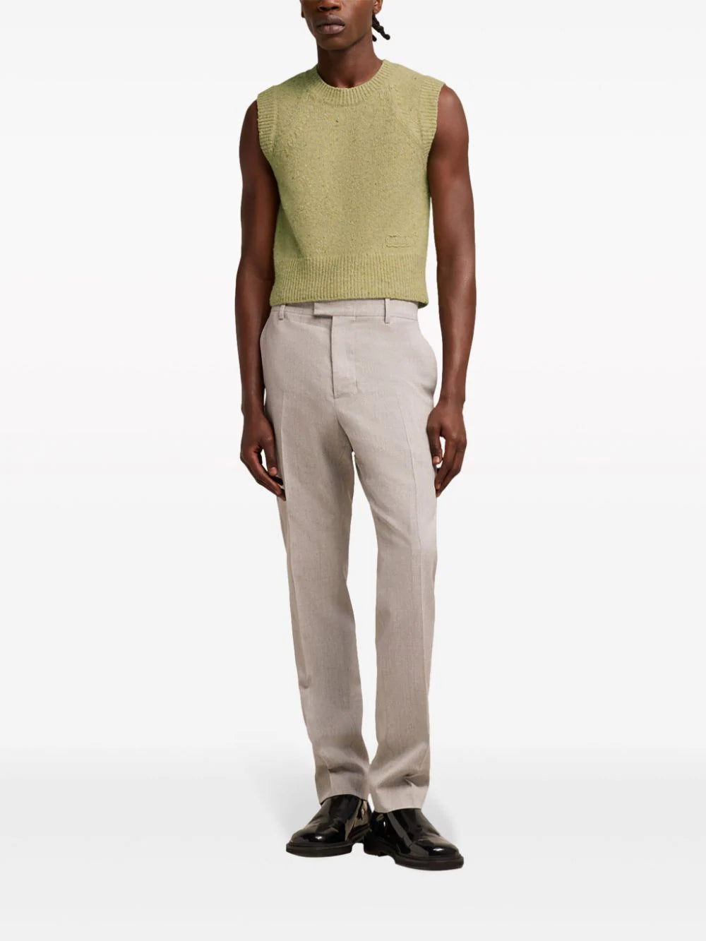 AMI Paris  logo-embroidered knitted vest