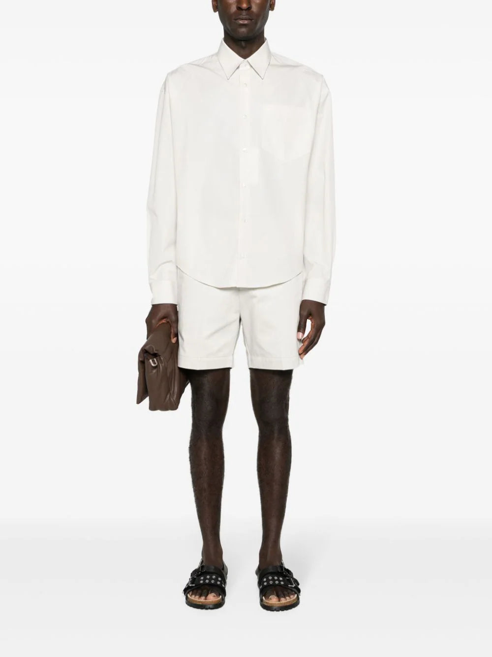 AMI Paris Ami de Coeur-embroidered poplin shirt