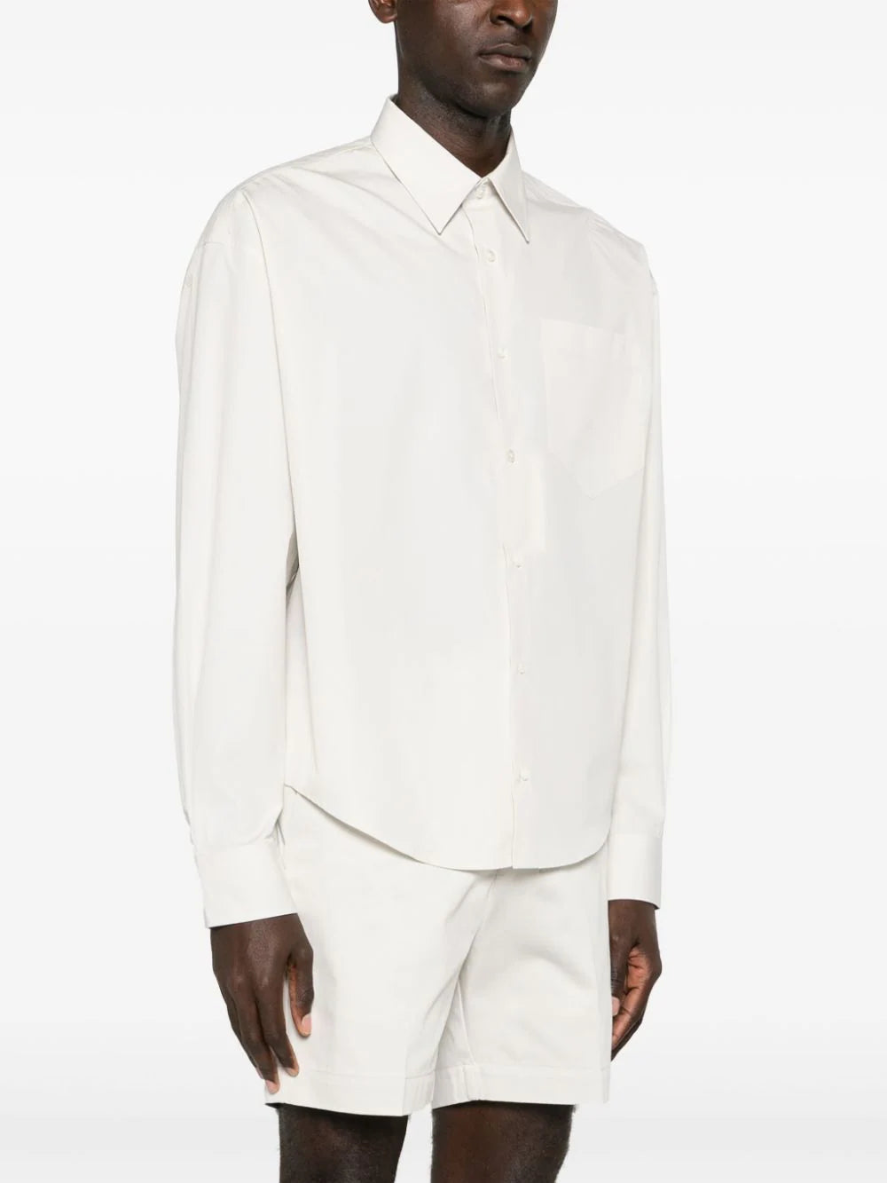 AMI Paris Ami de Coeur-embroidered poplin shirt