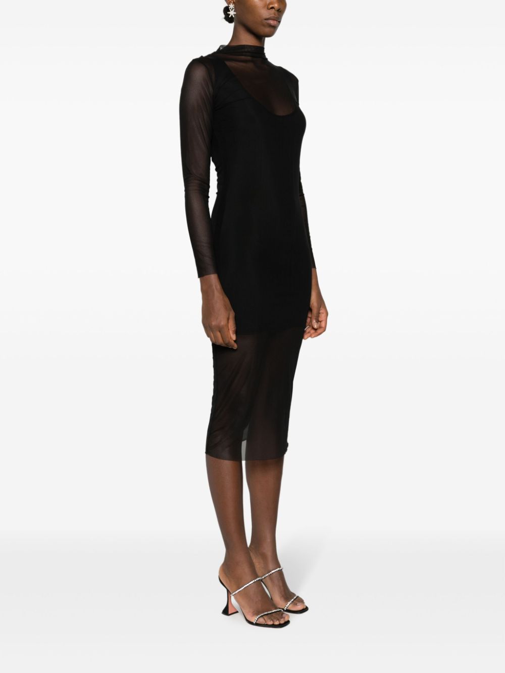 Alchemy semi-sheer high-neck midi dress
