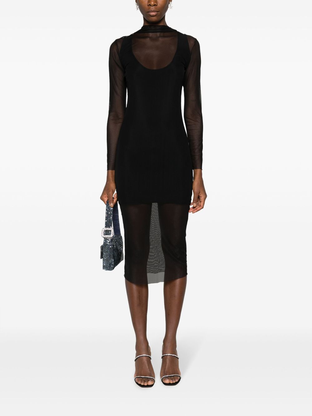 Alchemy semi-sheer high-neck midi dress