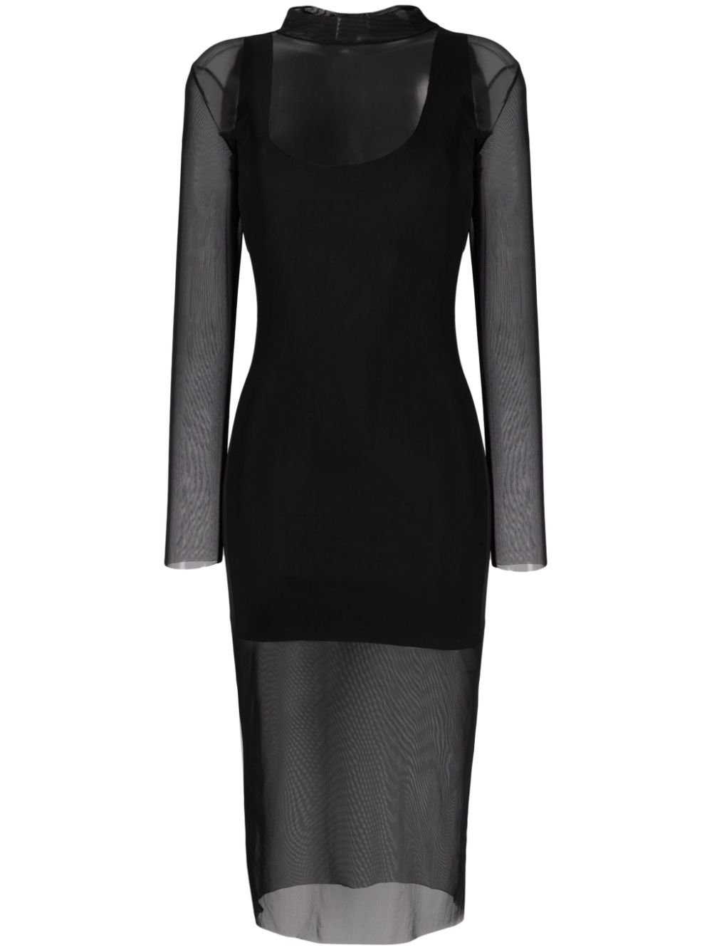 Alchemy semi-sheer high-neck midi dress