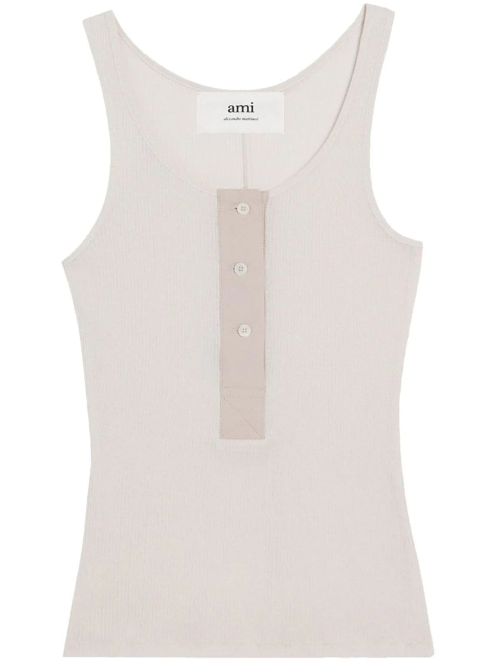 AMI Paris  button-front cotton-rib tank top