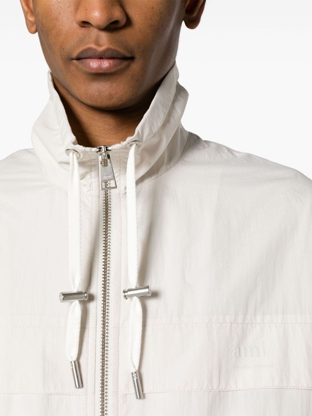 AMI Paris logo-print hooded windbreaker