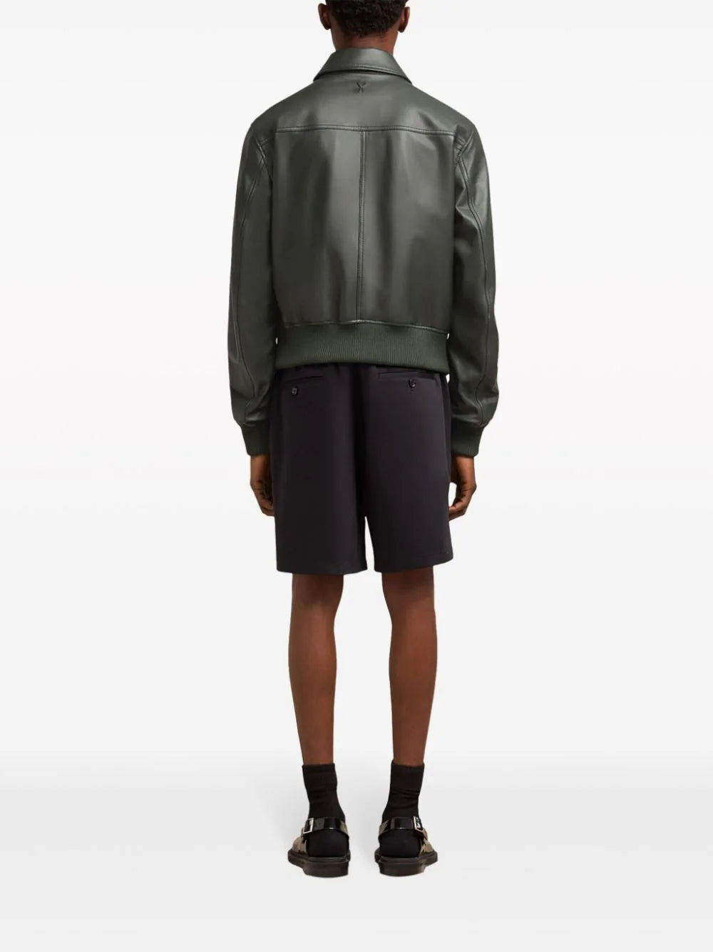 AMI Paris zip-up leather jacket