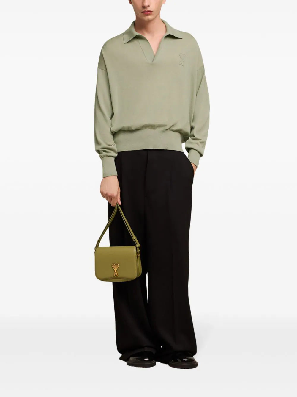 AMI Paris  Ami de Coeur knitted polo shirt