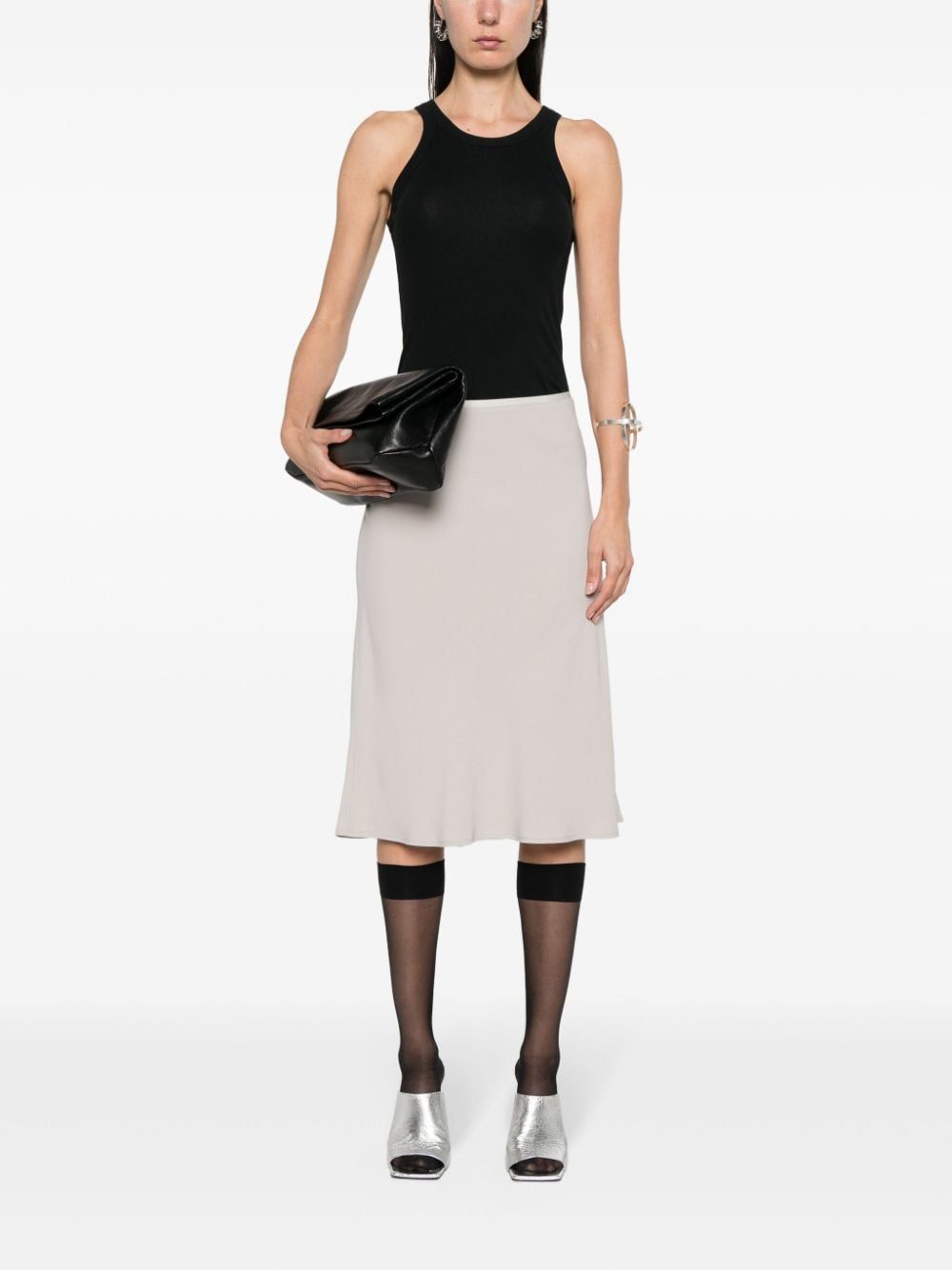 AMI Paris  crepe midi skirt