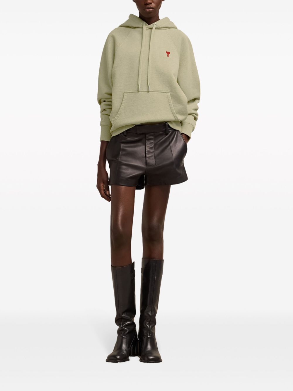 AMI Paris  Ami de Coeur-embroidered zip-up hoodie