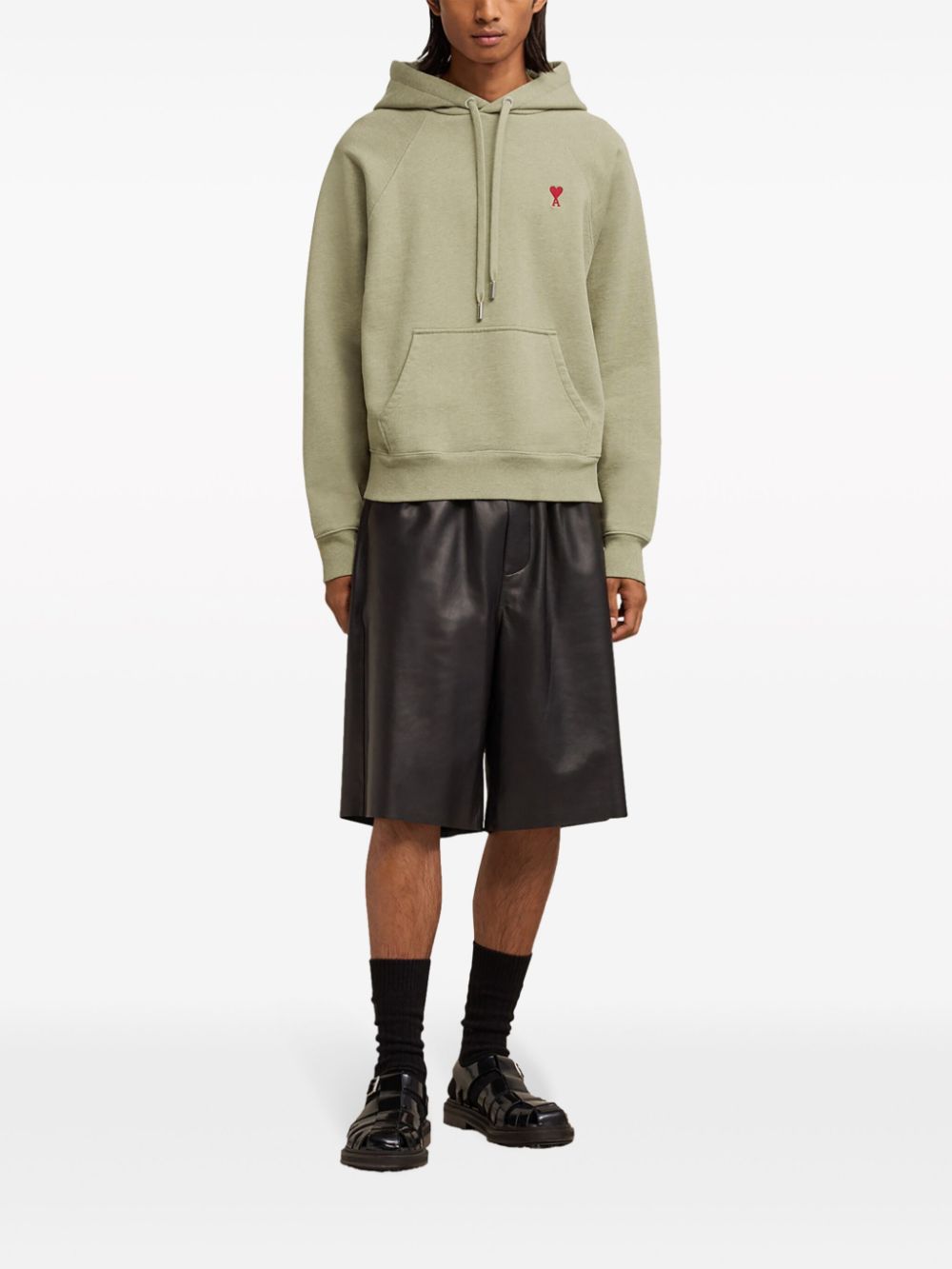 AMI Paris  Ami de Coeur-embroidered zip-up hoodie