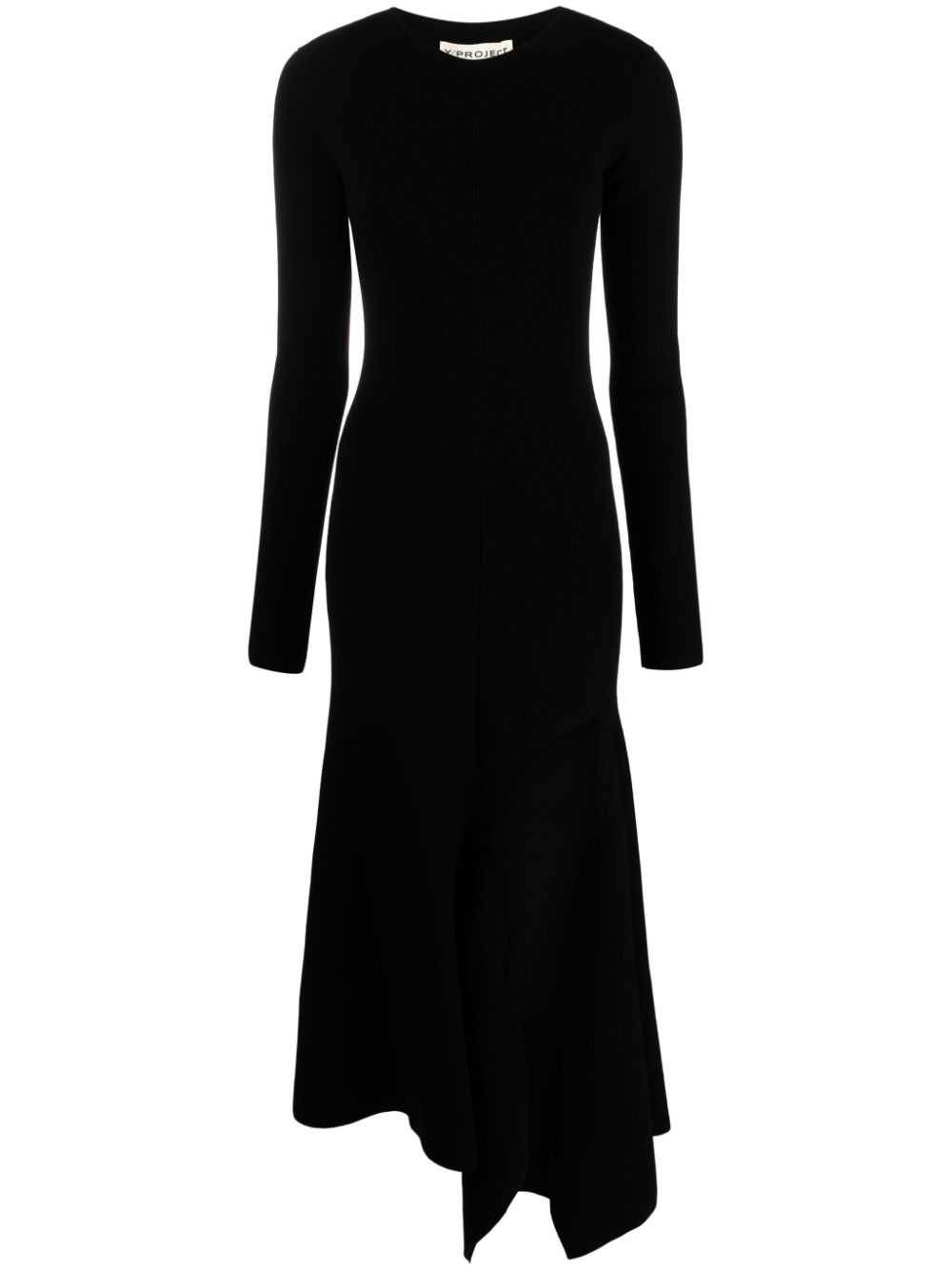 Y/Project  side-slit long-sleeve midi dress