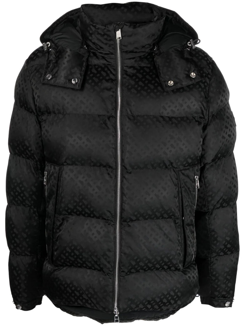 BOSS  monogram-jacquard quilted puffer jacket