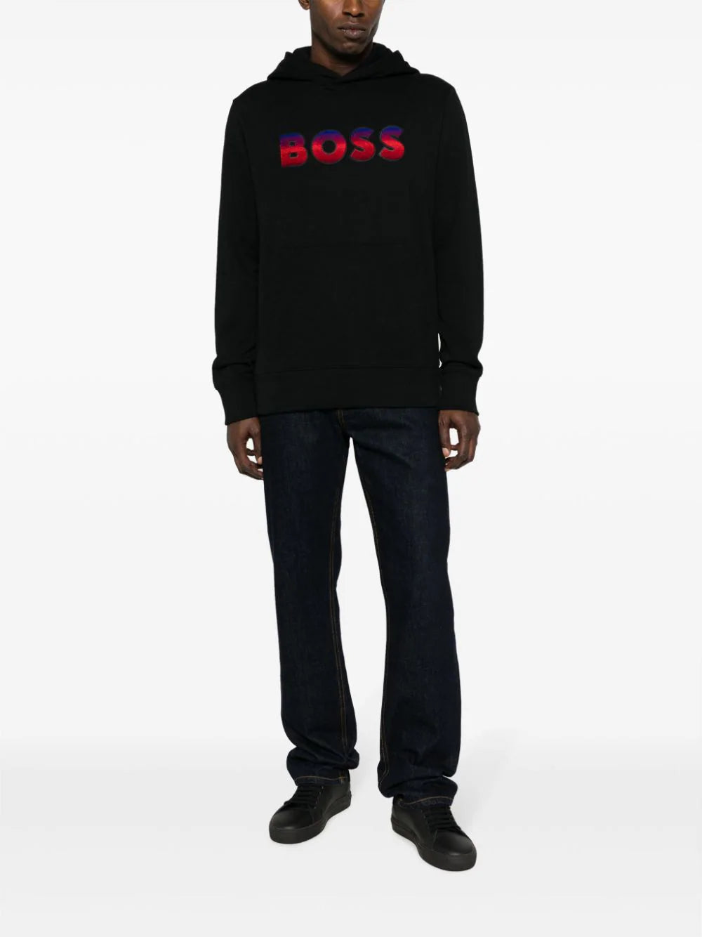 BOSS  logo-print gradient-effect hoodie