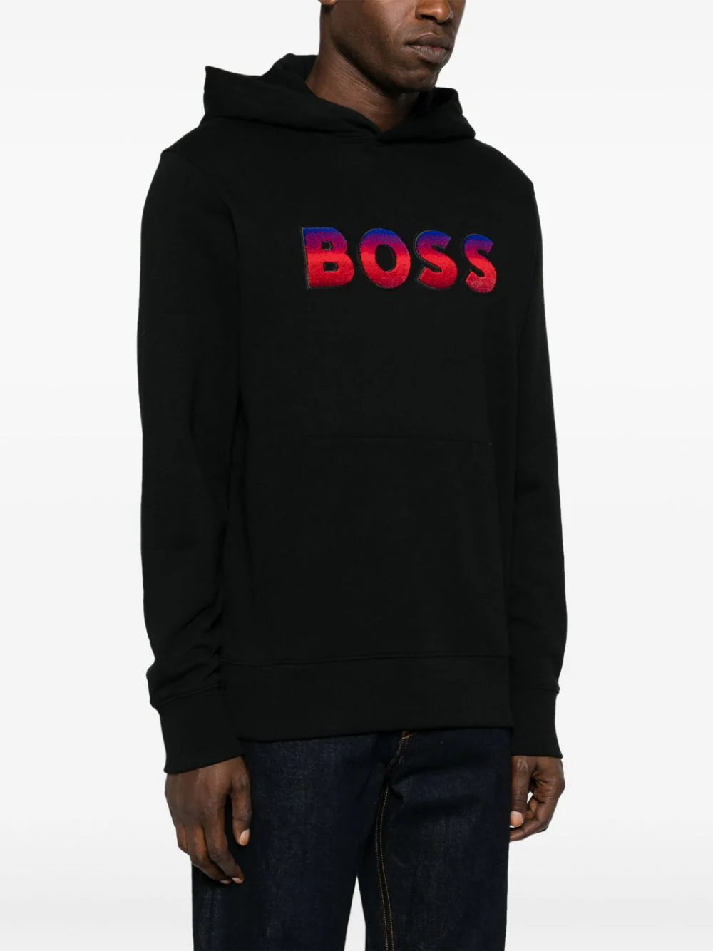 BOSS  logo-print gradient-effect hoodie