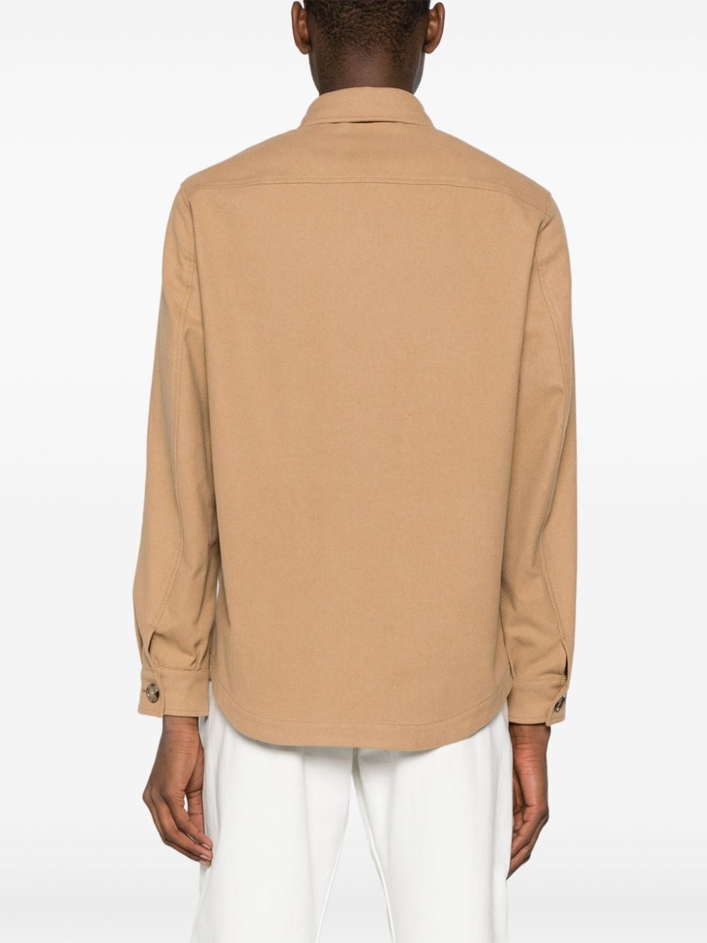 BOSS button-down cotton blend shirt