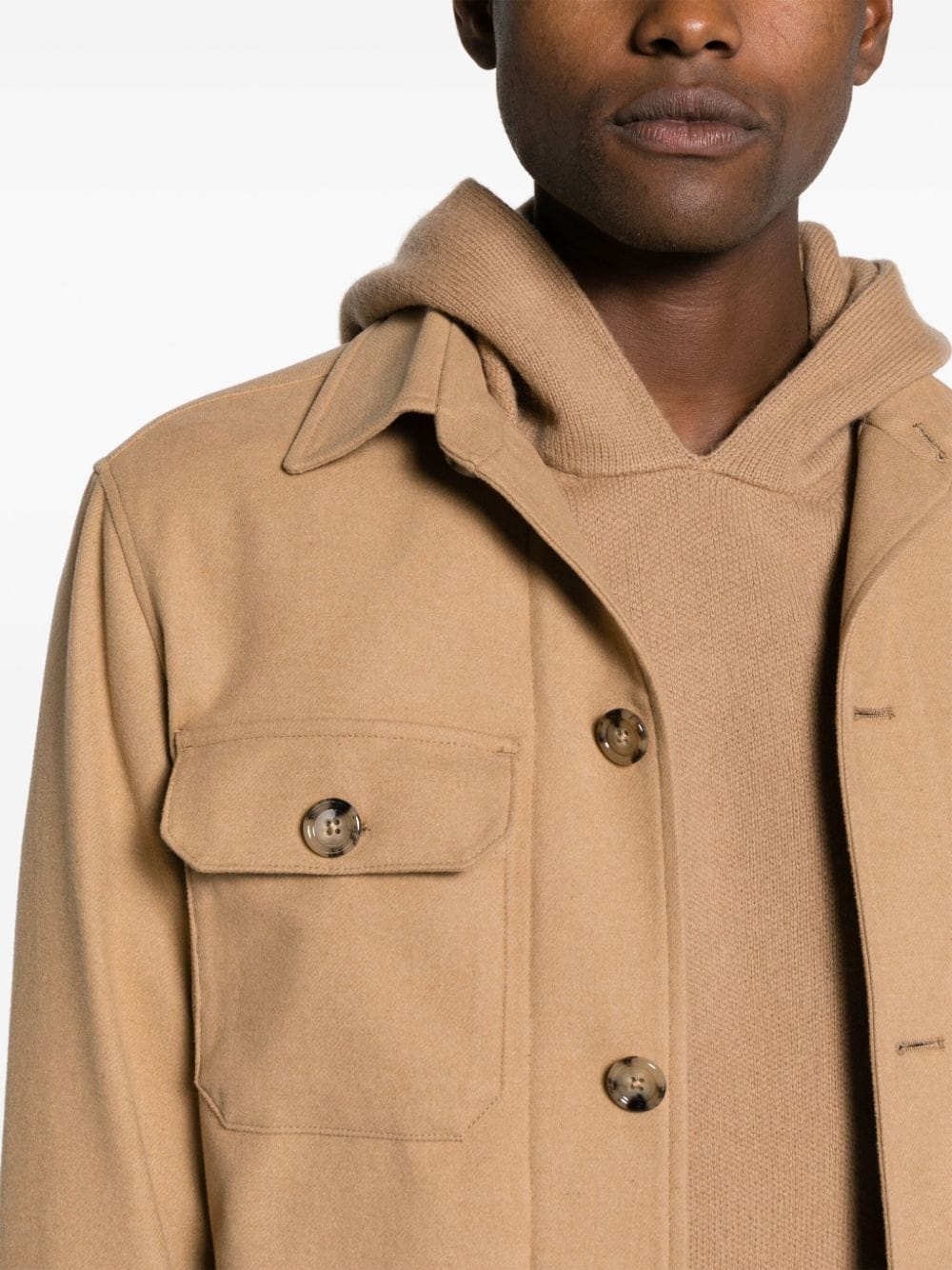 BOSS button-down cotton blend shirt