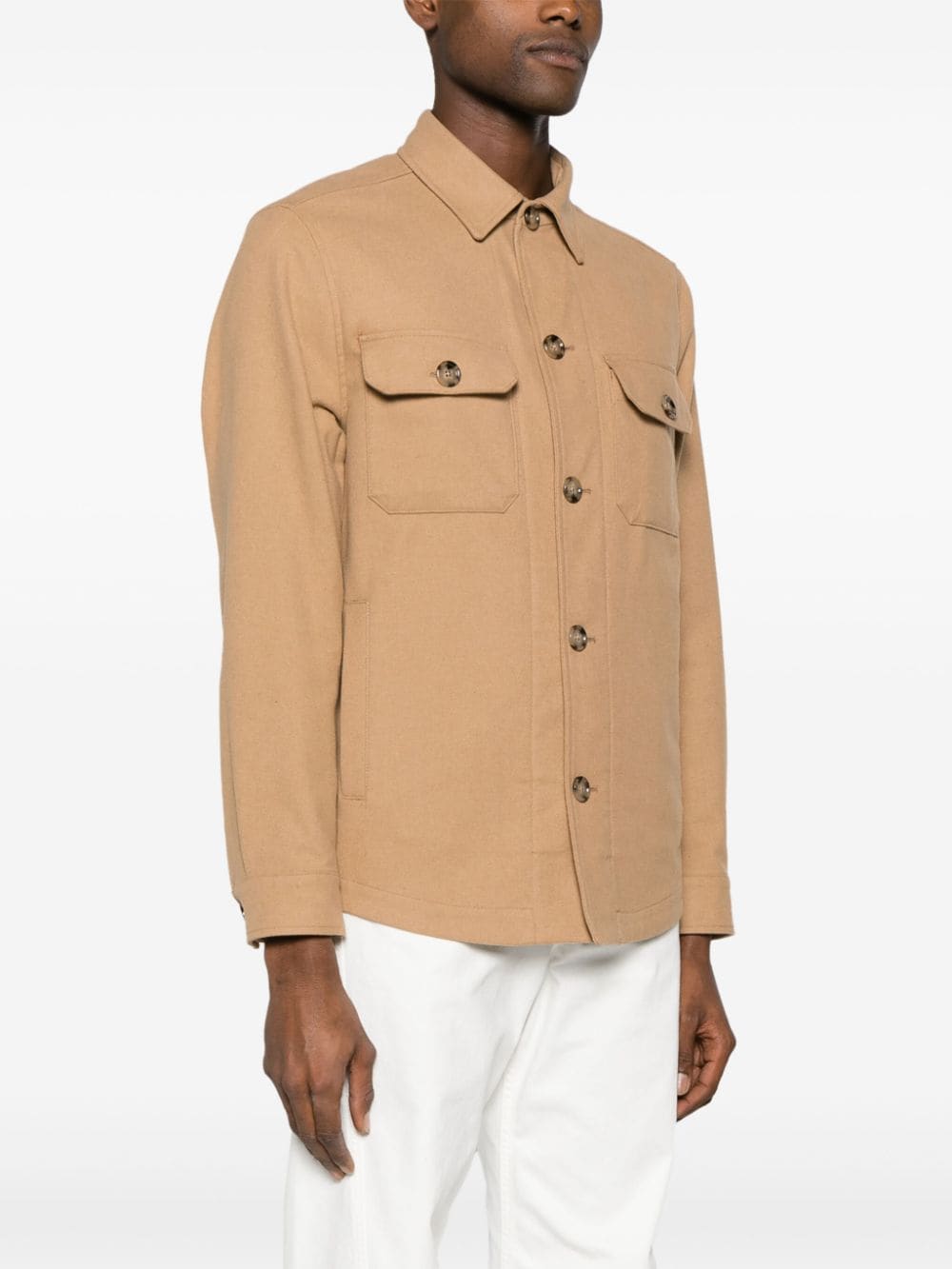 BOSS button-down cotton blend shirt