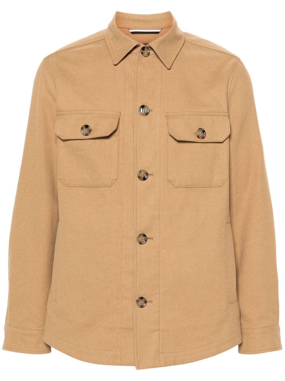 BOSS button-down cotton blend shirt