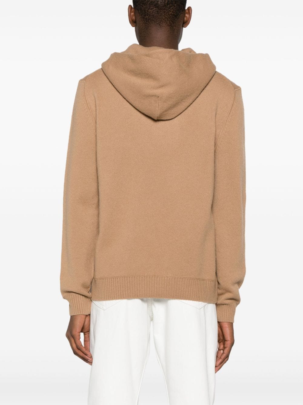 BOSS  logo-embroidered hooded jumper