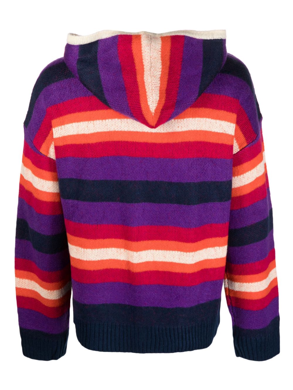 BLUEMARBLE  logo-patch striped zip-up hoodie