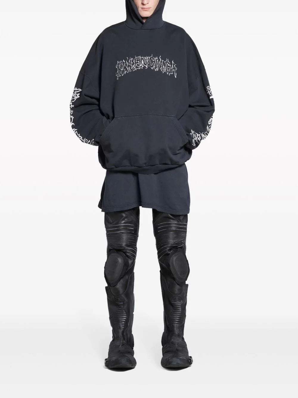 Balenciaga  logo-print cotton hoodie