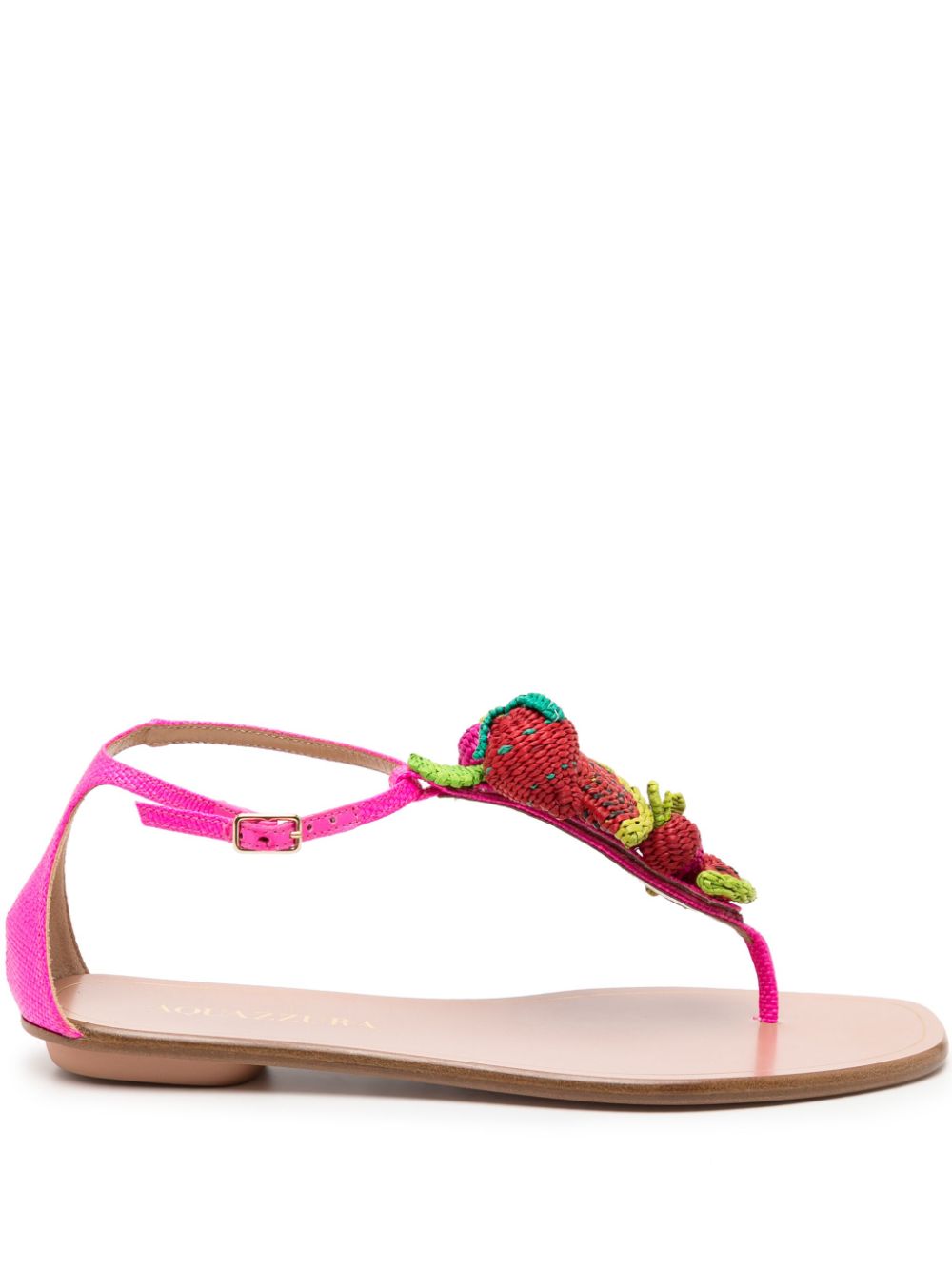 Aquazzura  Strawberry Punch woven-embellished sandals