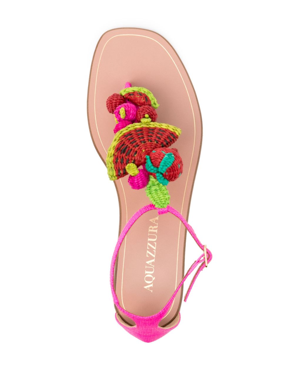 Aquazzura Strawberry Punch woven-embellished sandals