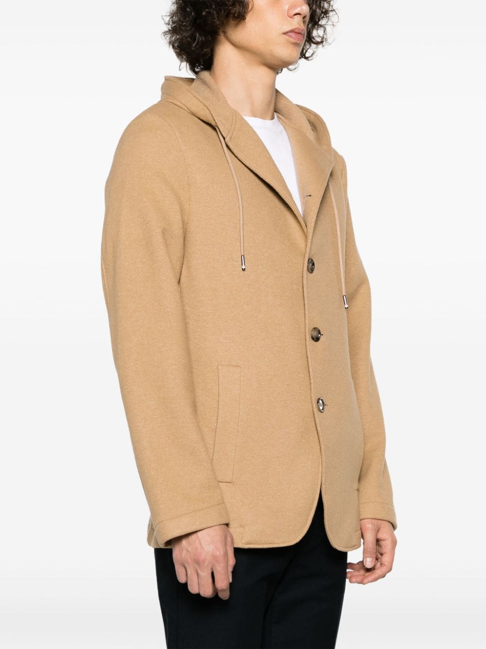 BOSS  button-up hooded jacket