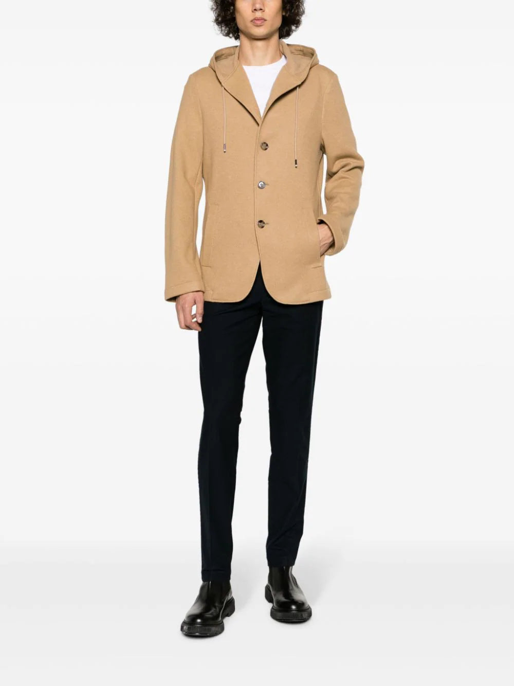 BOSS  button-up hooded jacket