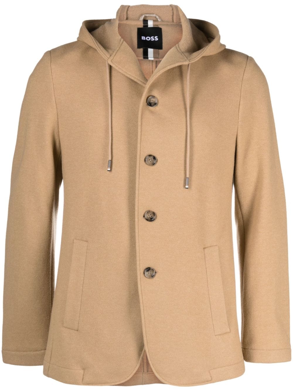 BOSS  button-up hooded jacket