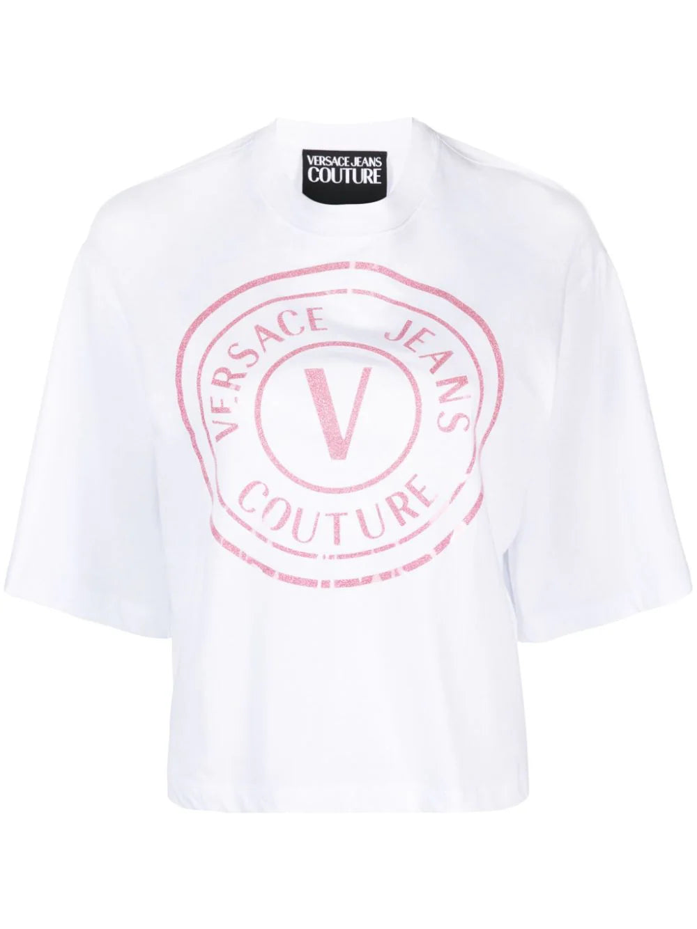 Versace Jeans Couture  glittered logo-print cotton T-shirt