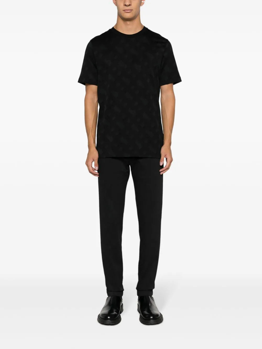 BOSS monogram-jacquard cotton T-shirt