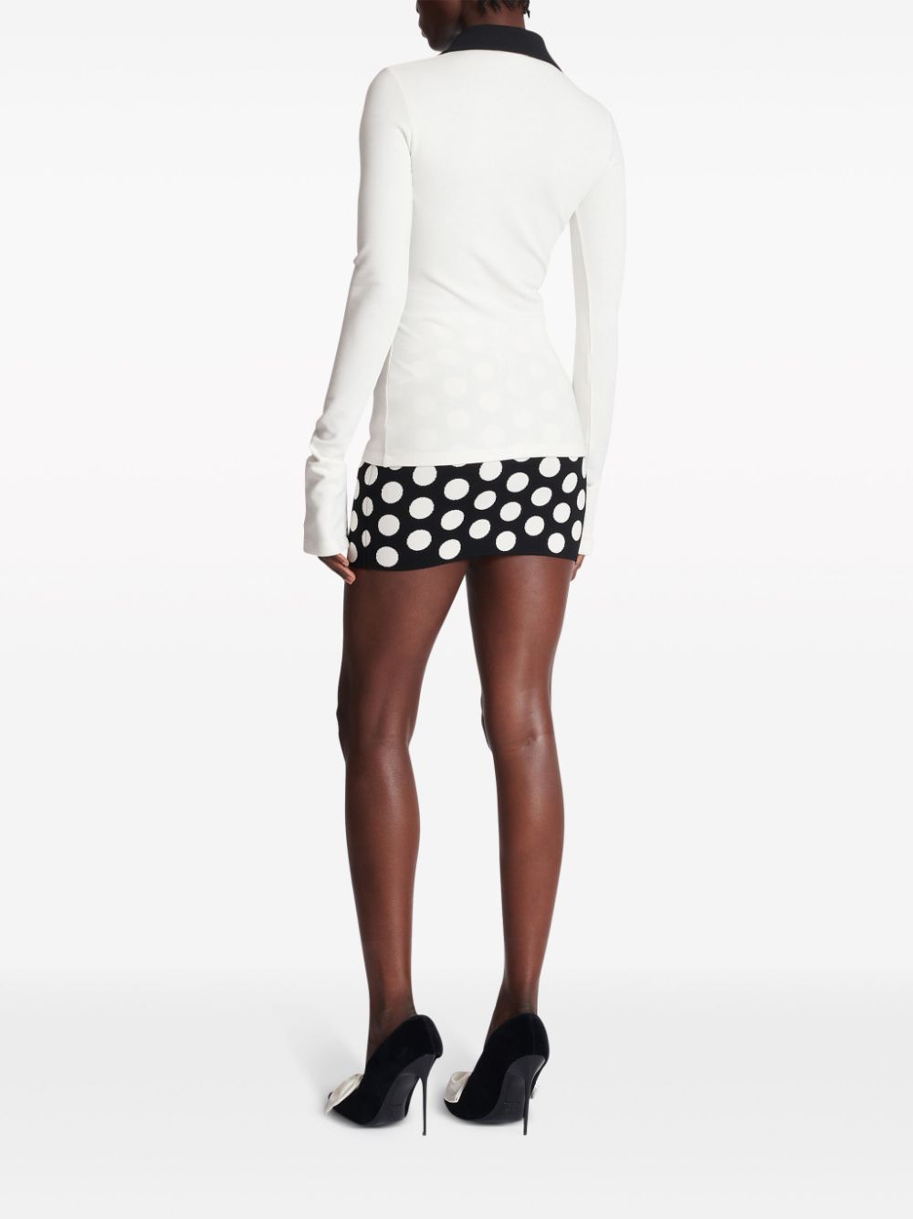 Balmain rhinestone-button long-sleeve shirt