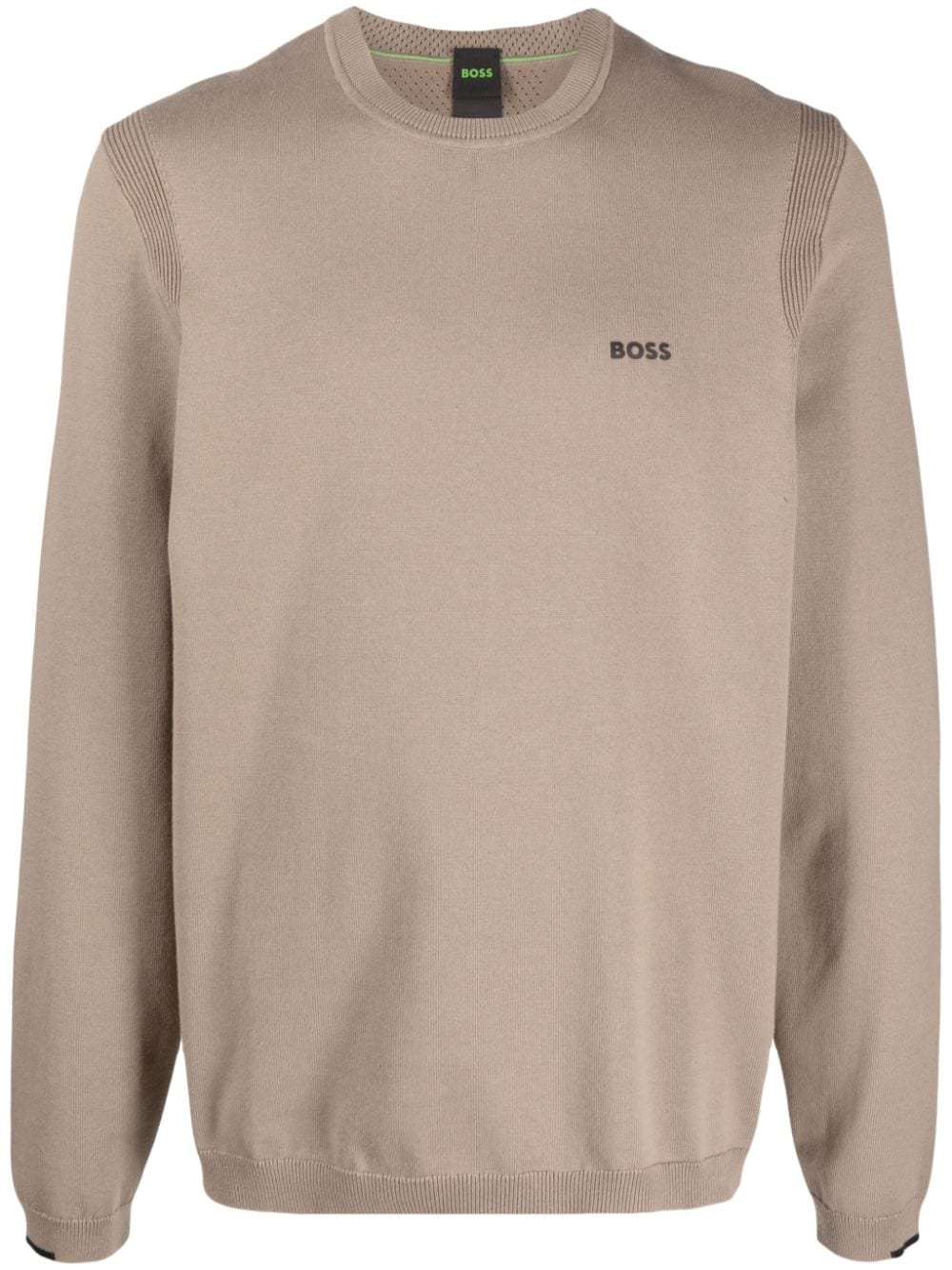 BOSS  logo-print crew-neck sweatshirt
