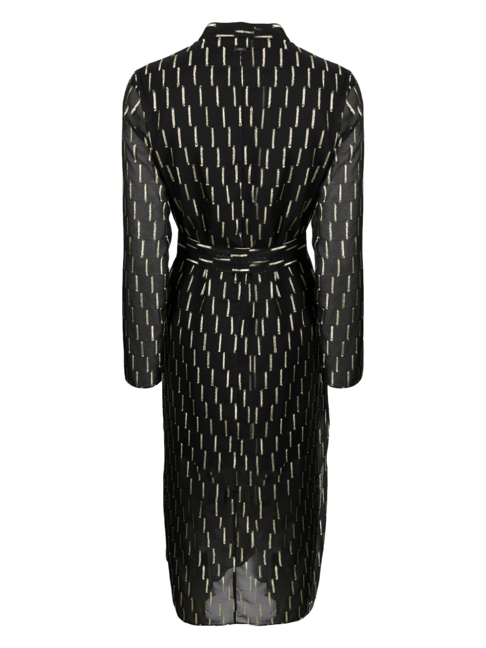 Armani Exchange geometric-pattern print metallic-finish dress