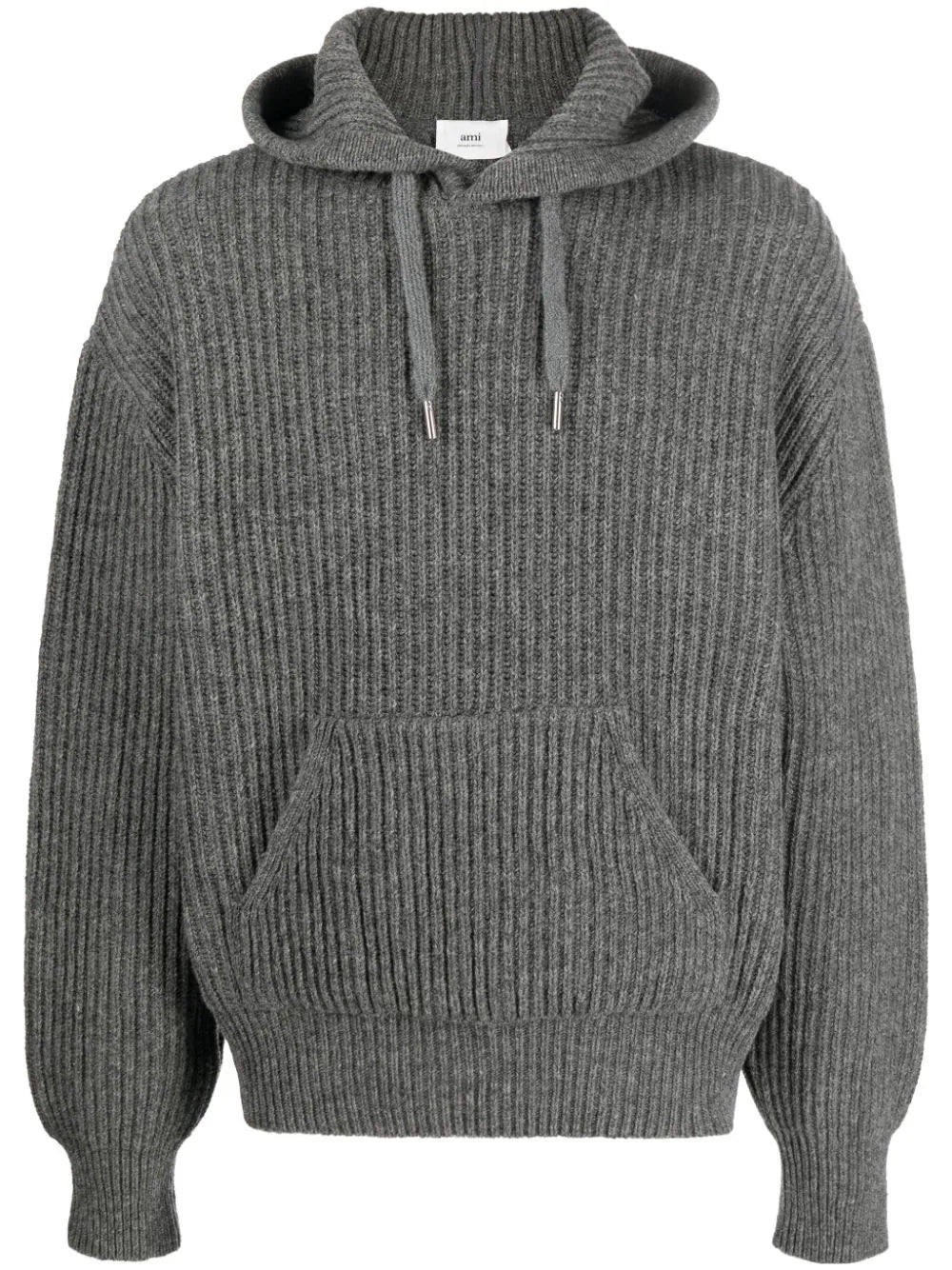 AMI Paris  virgin-wool ribbed hoodie