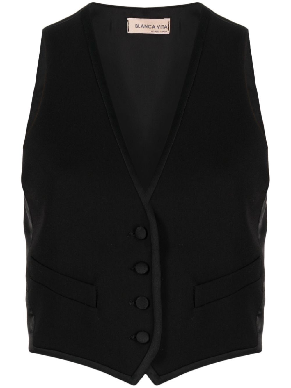 Blanca Vita  V-neck rear-buckle gilet jacket