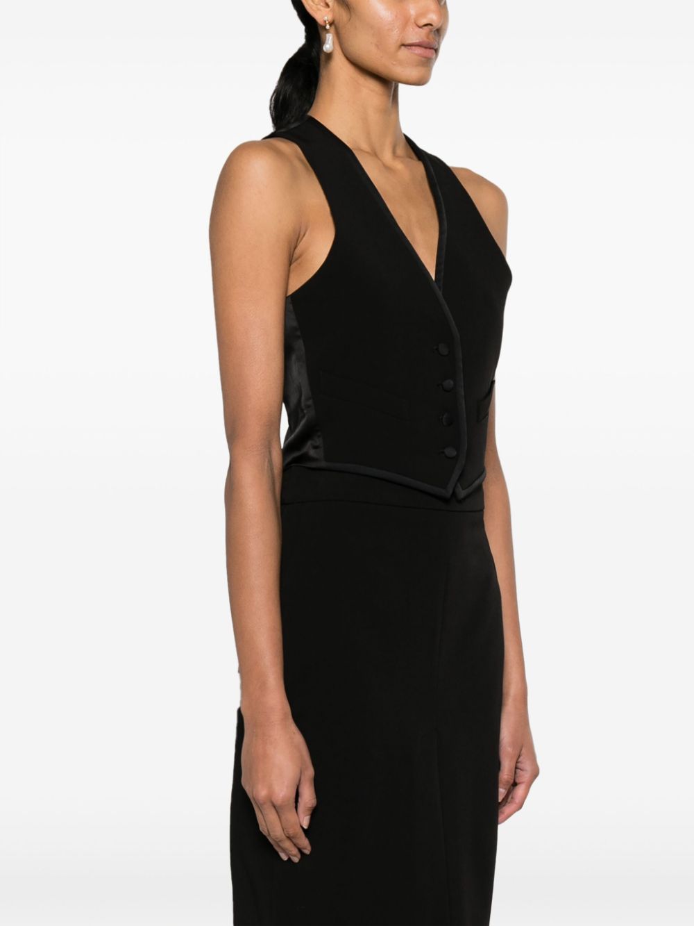 Blanca Vita  V-neck rear-buckle gilet jacket