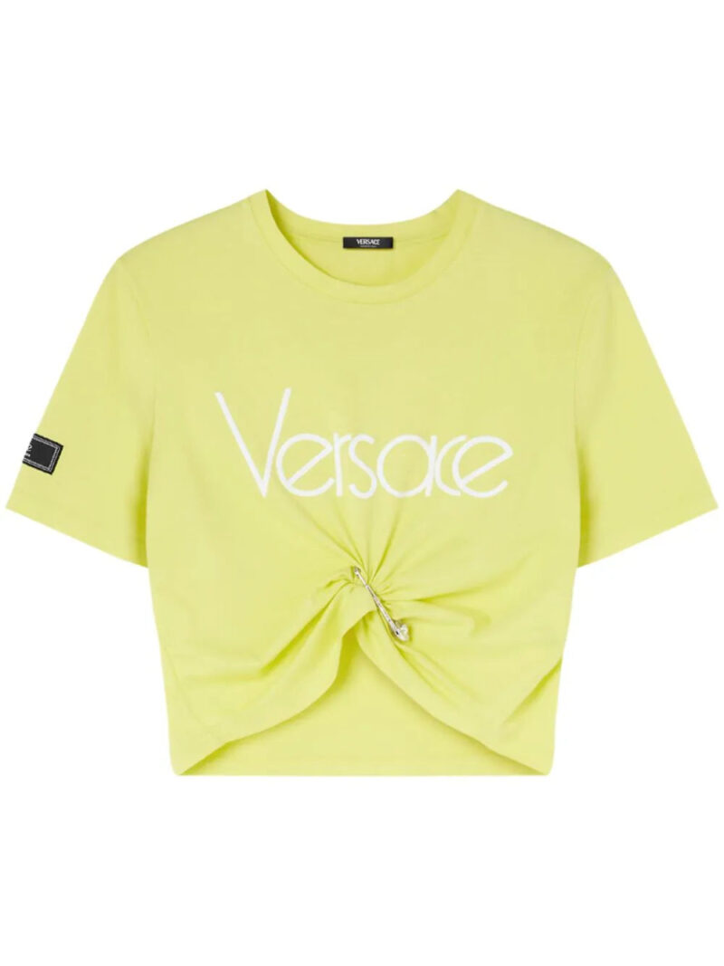 Versace  logo-print cropped cotton T-shirt