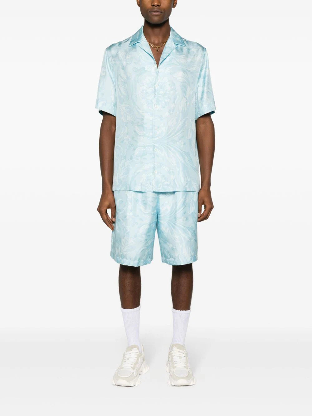 Versace  Barocco-print silk shirt