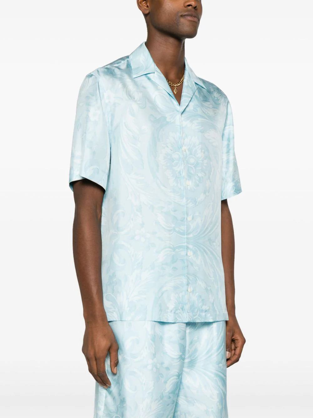 Versace  Barocco-print silk shirt