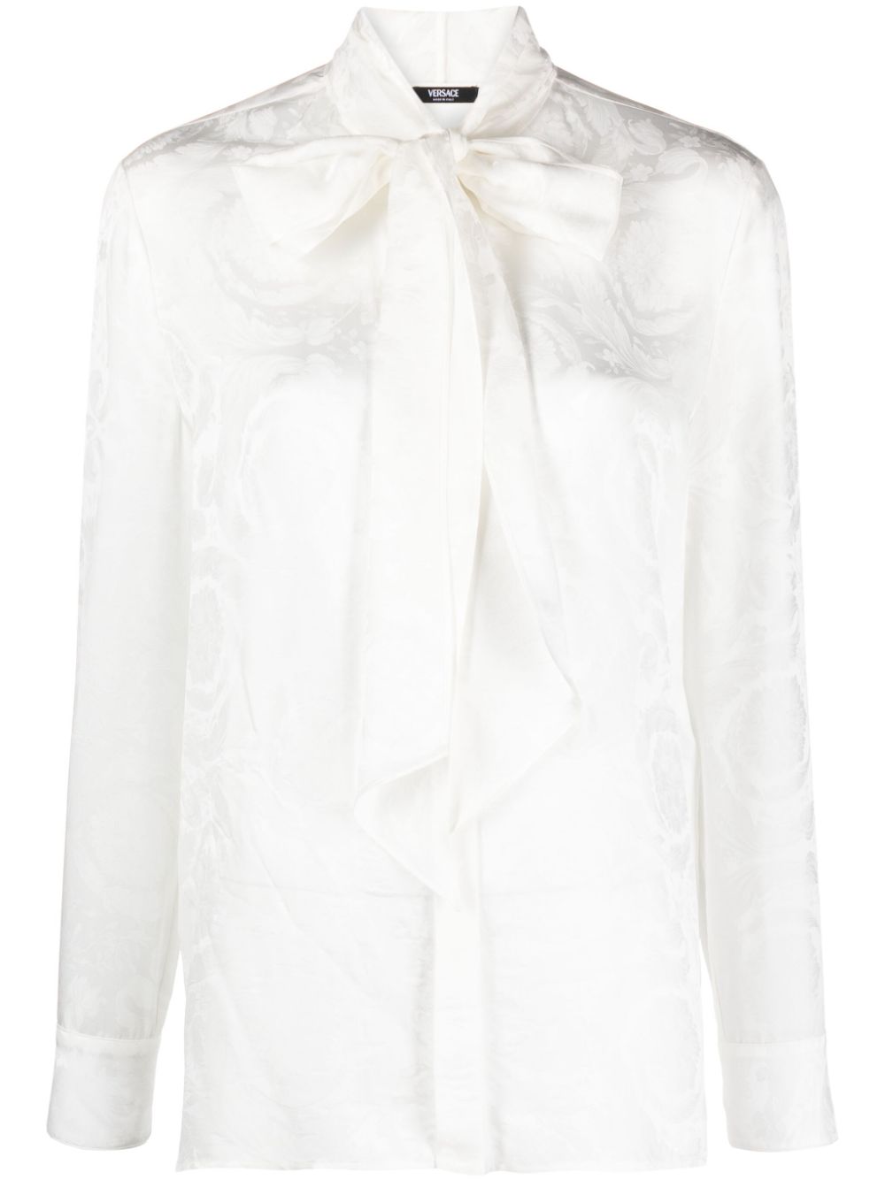 Versace  Barocco-jacquard satin blouse