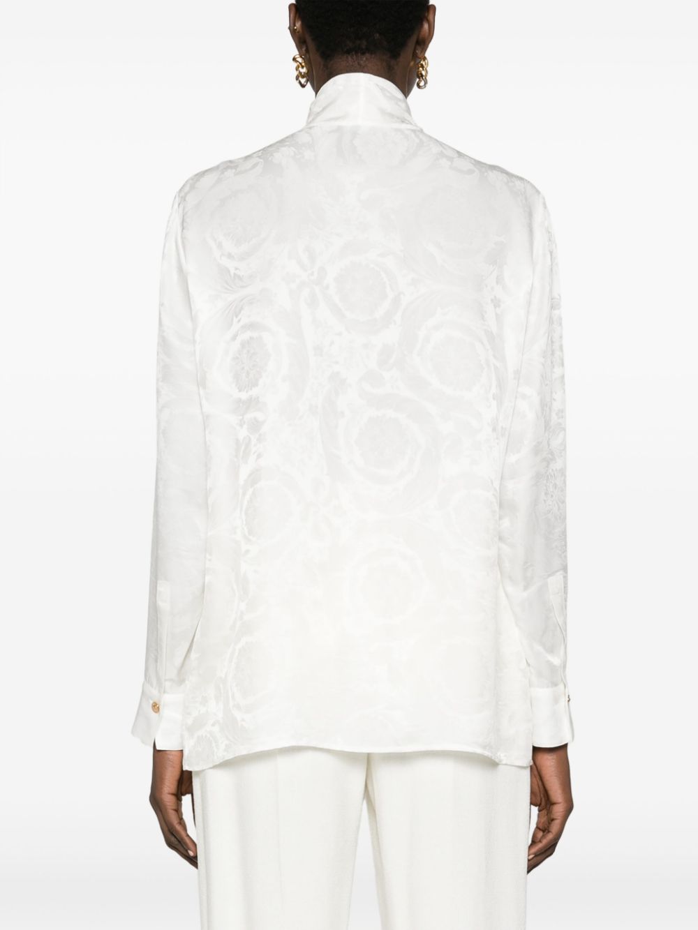 Versace  Barocco-jacquard satin blouse