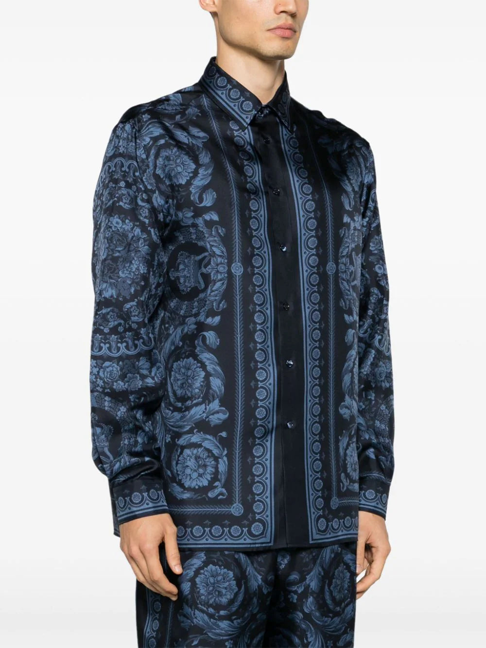 Versace  Barroco-print silk shirt
