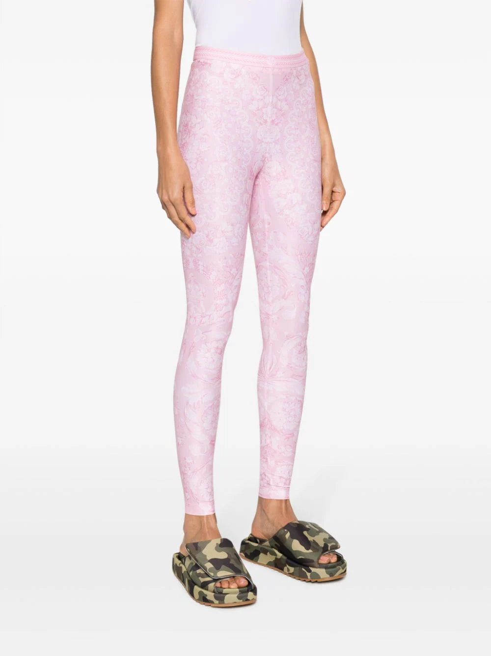 Versace  Barocco-print jersey leggings