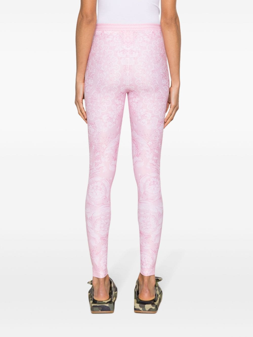 Versace  Barocco-print jersey leggings